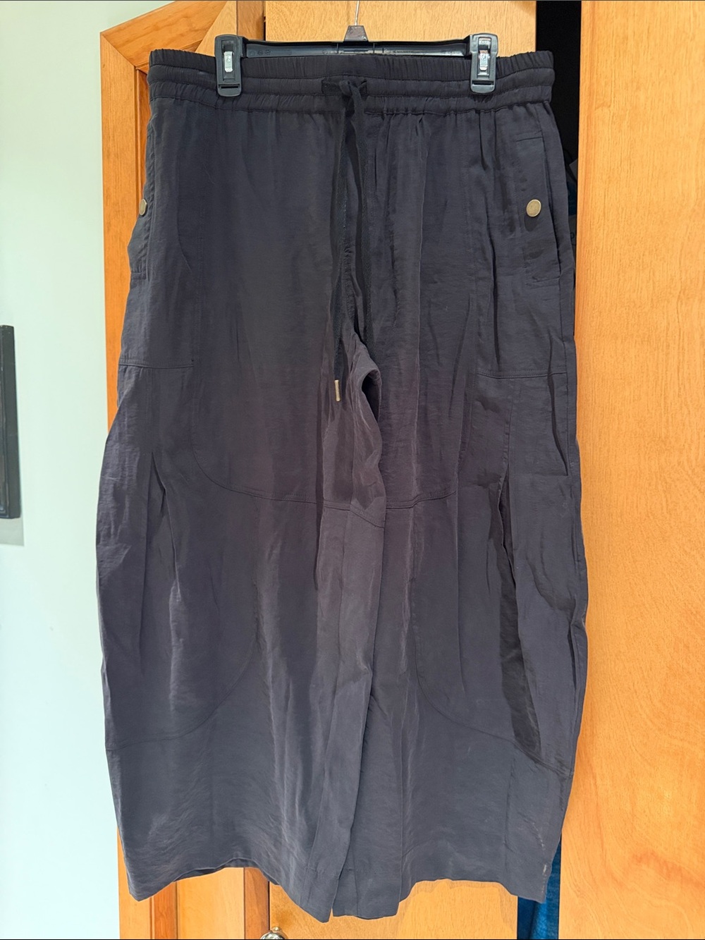 Women’s Viral RUTI Black Relaxed Barrel Drawstring Pants Modal Size 12